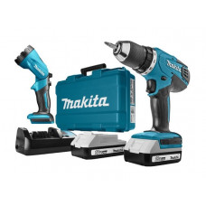 Аккум. дрель-шуруповерт MAKITA LXT DF 457 DWLE в чем. + фонарь (18.0 В, 2 акк., 1.5 А/ч Li-Ion, 2 скор., 42 Нм, шурупы до 10 мм)