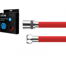 Шланг душевой, Si, 1/2" г-г 150 см, красный, a-five (Гайка латунь (anti-twist), 25 бар)