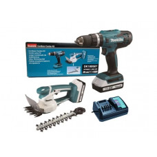 Аккум. дрель-шуруповерт MAKITA LXT HP488D + аккум. кусторез UM110D (в комплекте 2 акум. 1,5А/ч + зарядное)