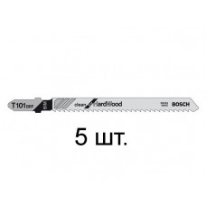Пилка лобз. по дереву/ламинату T101BRF (5 шт.) BOSCH (пропил прямой, тонкий, для точного реза, в т.ч. в твердой древисине)