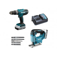 Аккум. дрель-шуруповерт MAKITA LXT HP488D + аккум. лобзик JV183D (в комплекте 2 акум. 1,5А/ч + зарядное+сумка)