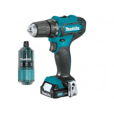 Аккум. дрель-шуруповерт MAKITA CXT DF 333 DWYE4 в чем. + набор бит (12.0 В, 2 акк., 1.5 А/ч Li-Ion, 2 скор., 30 Нм, шурупы до 8 мм)