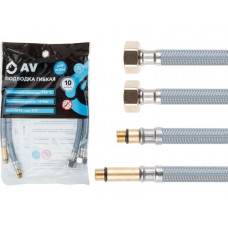 Подводка гибкая, Nylon, иголка м10 - гайка 1/2" 100 см (пара) AV Engineering (16 Bar, 100°С, в пакете)